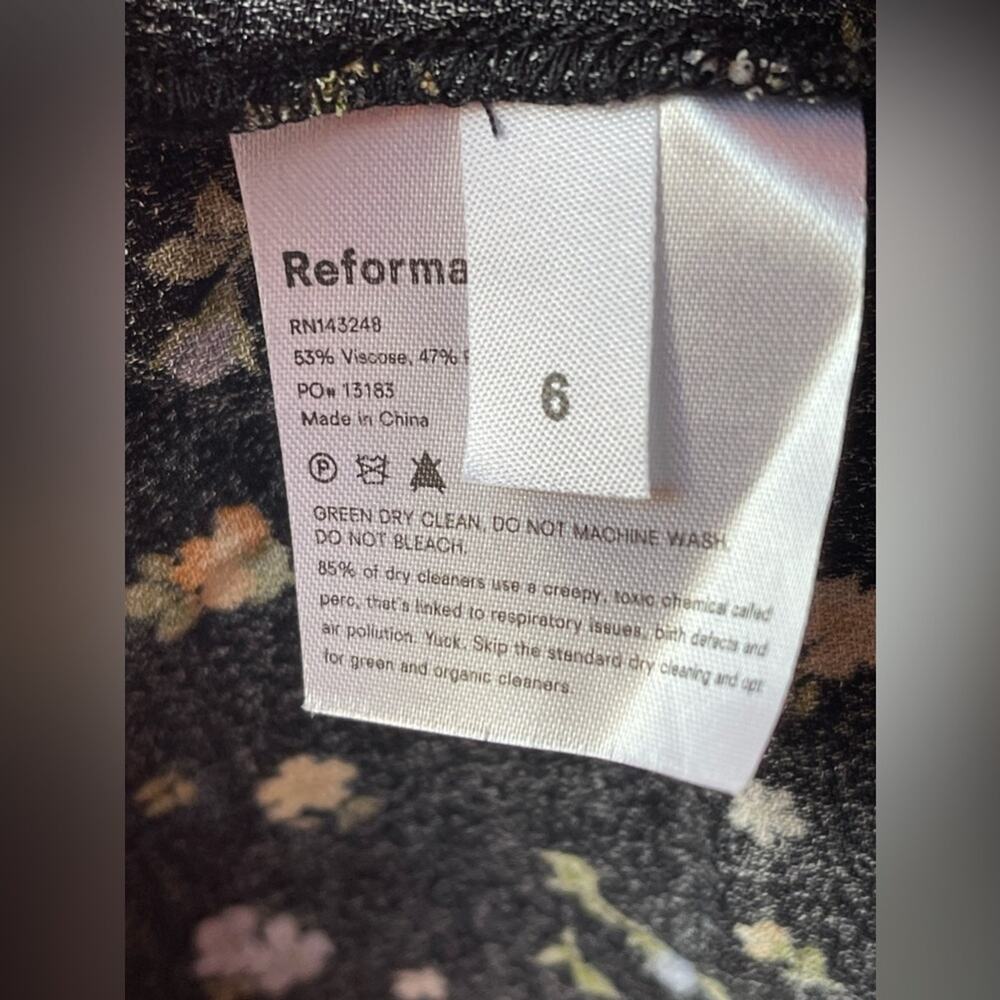REFORMATION Crimini Slip Dress Posie Floral Print Black Size 6 NWT - Picture 9 of 10